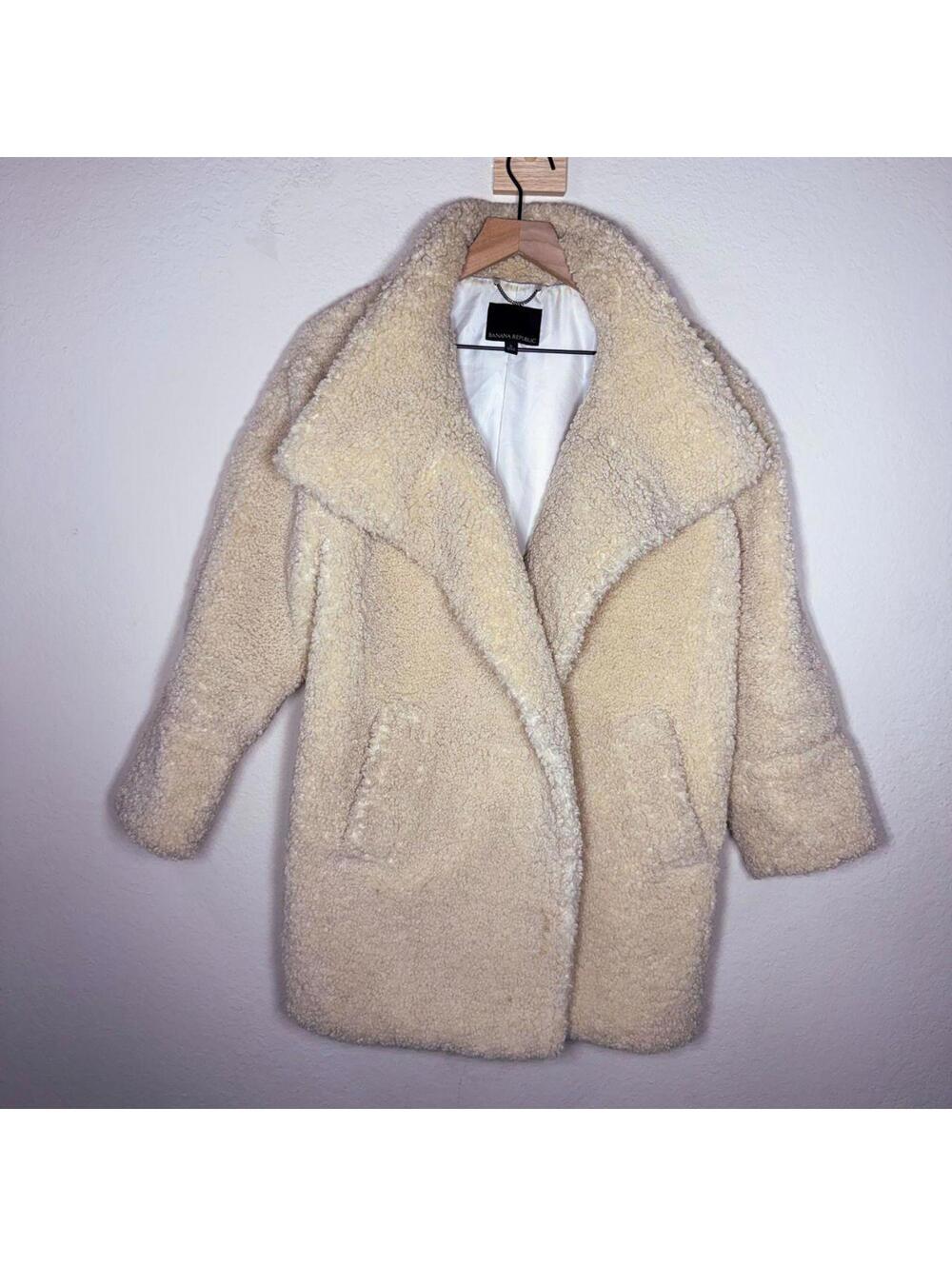 Banana Republic Coat Women's S Cream Sherpa